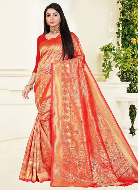 1004 Santraj Fancy Wear Designer Heavy Silk Saree Collection 1004-Red